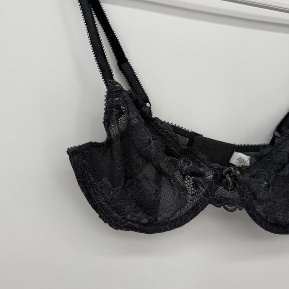 Apt 9 Dark Gray Sheer Lace Bra Underwire Size 36B Bralette - Picture 2 of 8